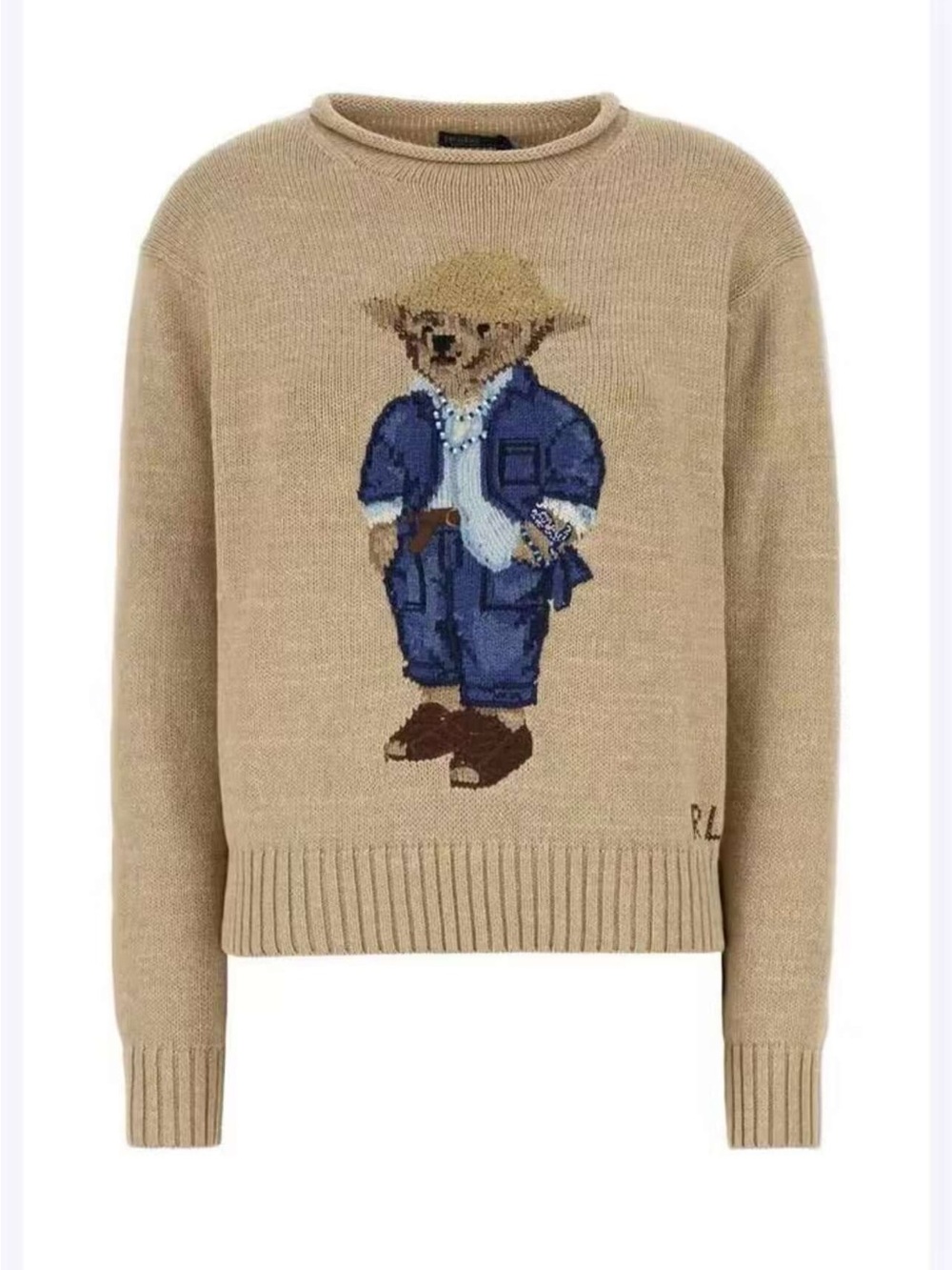 Polo by Ralph Lauren Beige Crewneck Sweater with Bear Motif - Picture 2 of 3